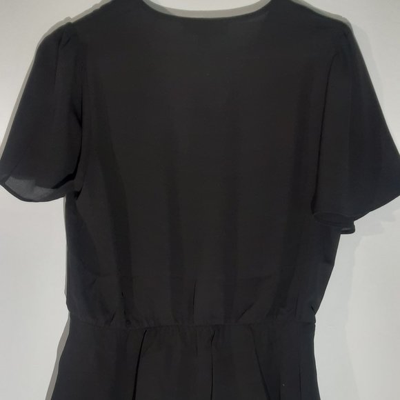 I.N.C. INTERNATIONAL CONCEPTS Women's Flutter Sleeve Ruffle Top, NWT, Black. - Picture 3 of 9